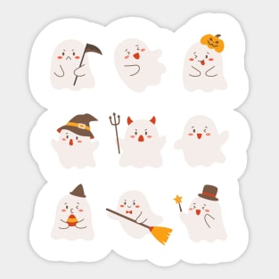 Cute ghost boo crew Sticker